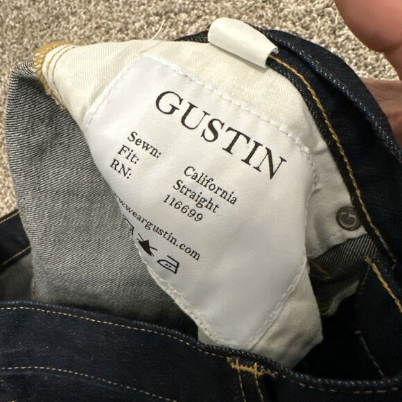 Gustin Selvedge Jeans Men’s Size 31x33 Blue Denim Straight Button Fly USA Made - Picture 6 of 11